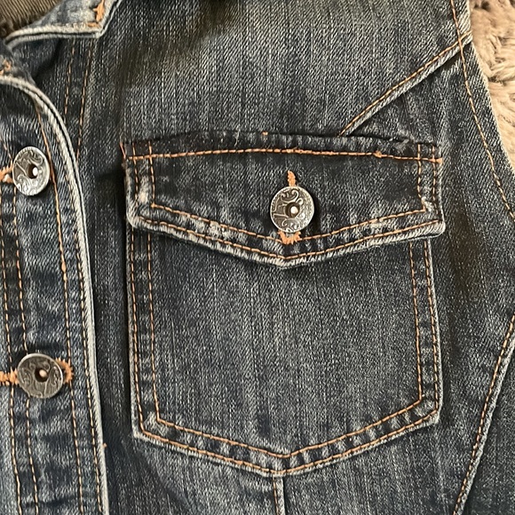 Worn once, at most, cute denim cropped vest by Kismet. - Picture 6 of 7